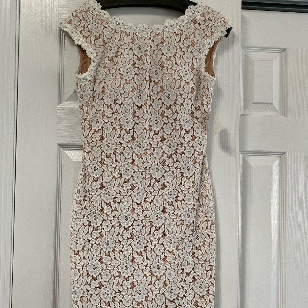 Jovani Dress White/Off White with Rhinestones